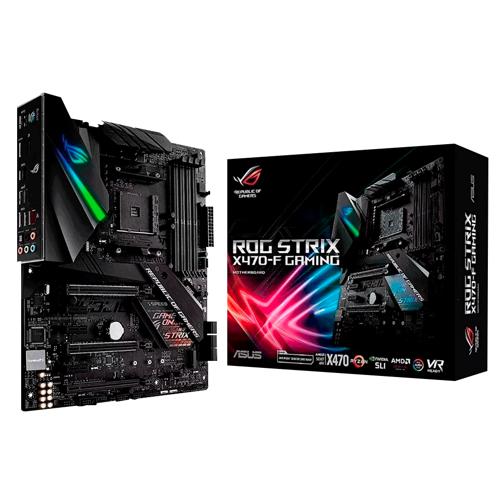 Tarjeta Madre ASUS ATX ROG STRIX X470-F GAMING, S-AM4, AMD X470, HDMI, 64GB DDR4 para AMD